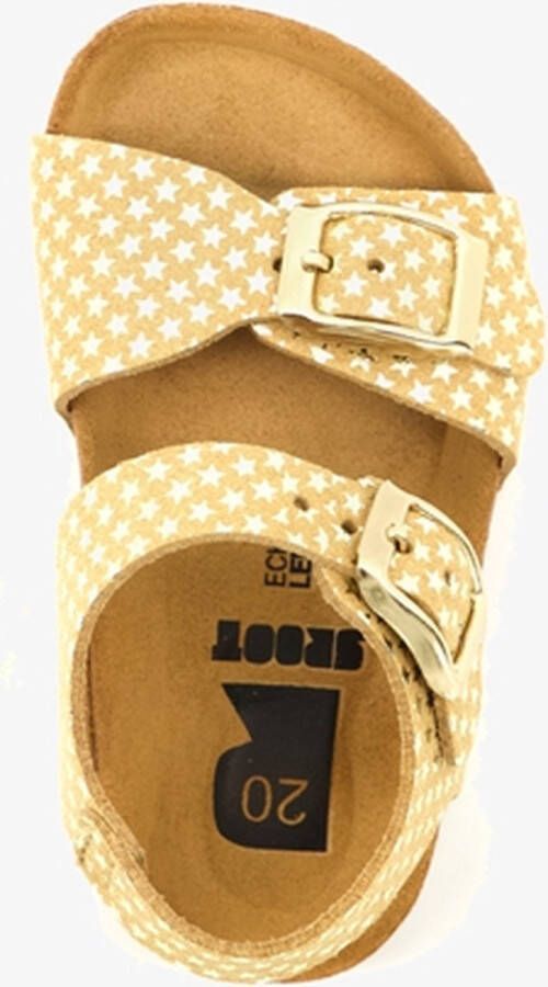 Groot leren meisjes sandalen met sterren Goud