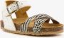 Groot leren meisjes sandalen zilver zebraprint - Thumbnail 1