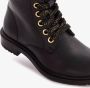 Groot leren meisjes veterboots met gouden details - Thumbnail 3