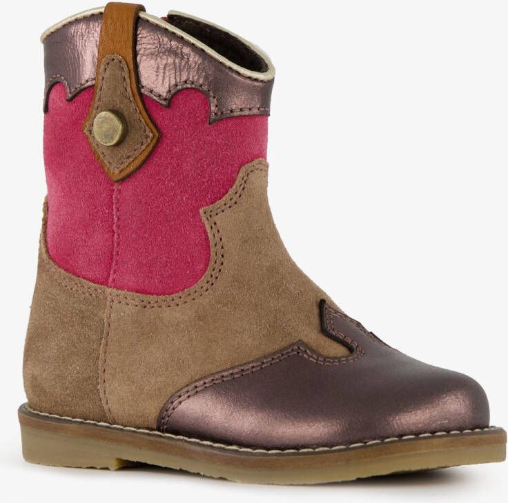 Groot suede meisjes cowboy western enkellaarsjes bruin Echt leer Uitneembare zool