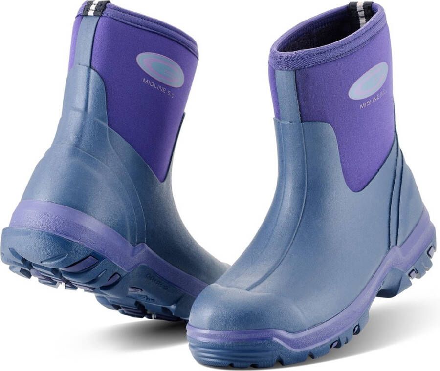 Grubs Damen Gummistiefel Midline Mid Height Wellies Purple