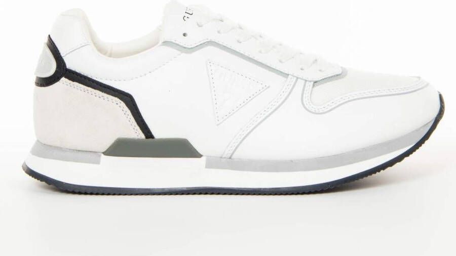 Guess Witte Leren Sneaker met 4 cm Rubberen Zool White Heren