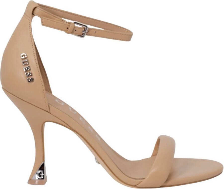 Guess Leren Pump Hak Lente Zomer Collectie Beige Dames