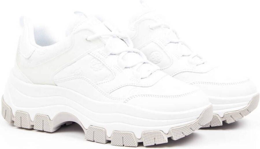 Guess Dames Wedge Sneakers Bisun Wit Geëmbosseerd Eco Leer White Dames - Foto 1