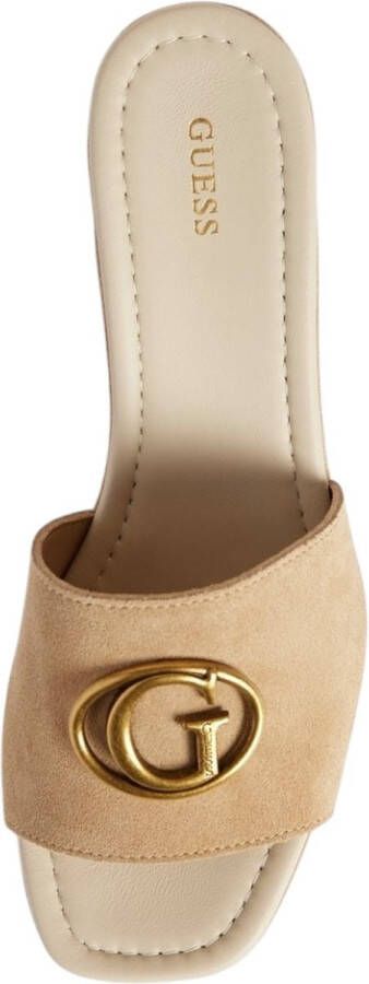 Guess Bruine Suede Platform Sandalen Beige Dames