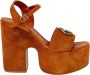 Guess Bruine Platform Sandalen met Gesp Brown Dames - Thumbnail 1