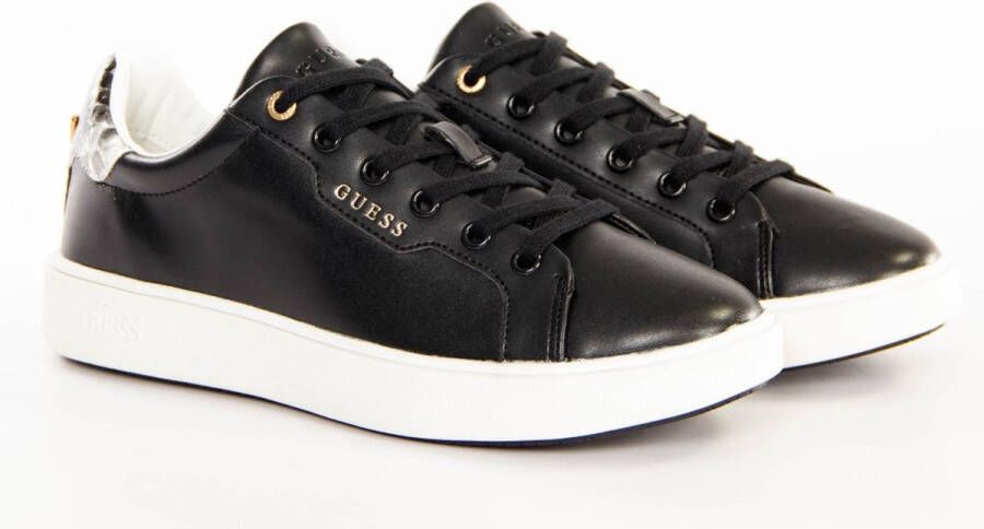 Guess Zwarte Eco Leren Sneaker Melanie Zwart Dames