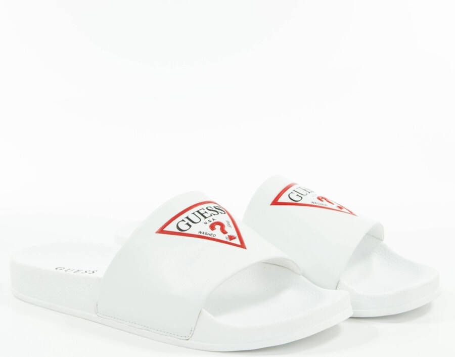 Guess Iconische Logo Sliders Platte Schoenen White Heren