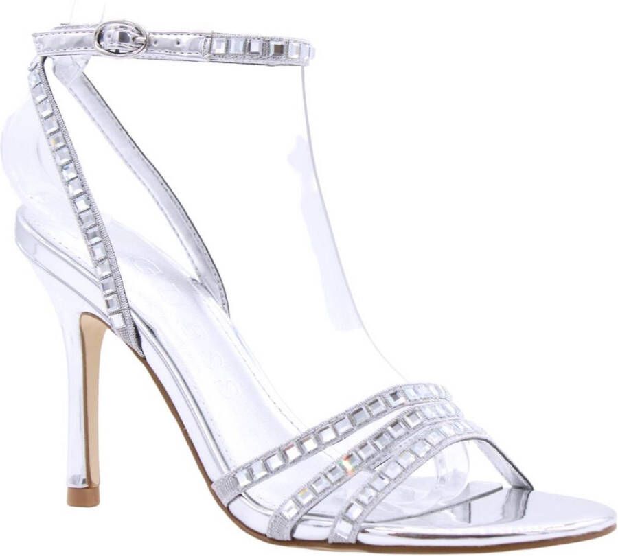 Guess Polyester Sandalen met Strass en Bandjes Gray Dames