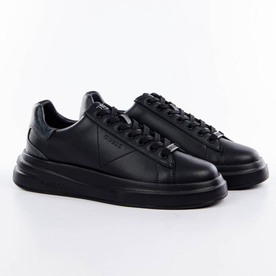 Guess Zwarte Sneakers 4G Logo Suède Inzetstukken Black Heren