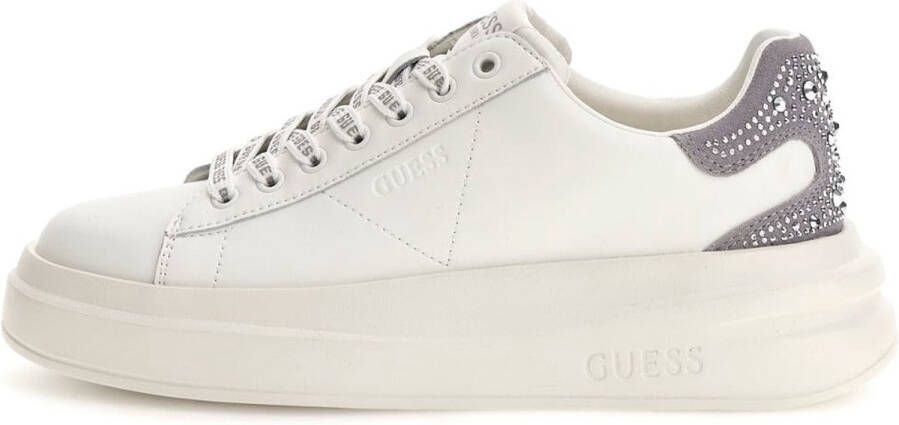 Guess Leren sneakers met strass Elbina White Heren