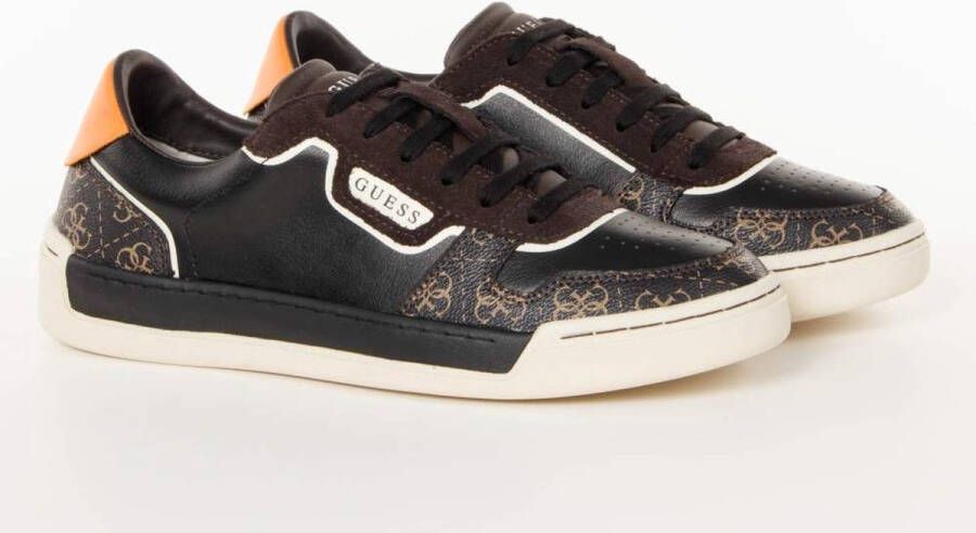 Guess Zwarte Leren Sneakers Black Dames