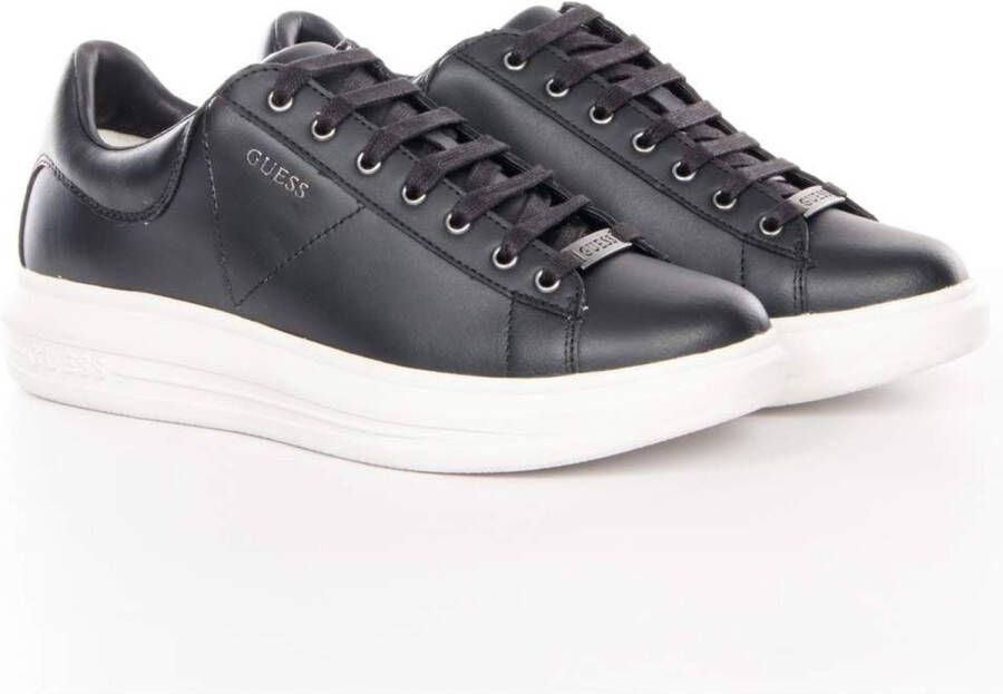 Guess Heren Vibo Carryover leren sneakers Zwart Heren