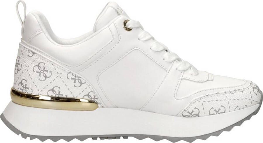 Guess Witte Sneakers met Gelamineerde Inzet White Dames