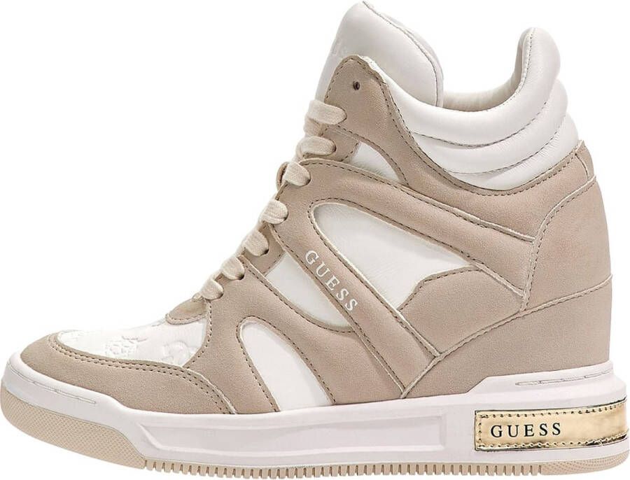 GUESS Lisa Dames Sneakers Hoog White Cream