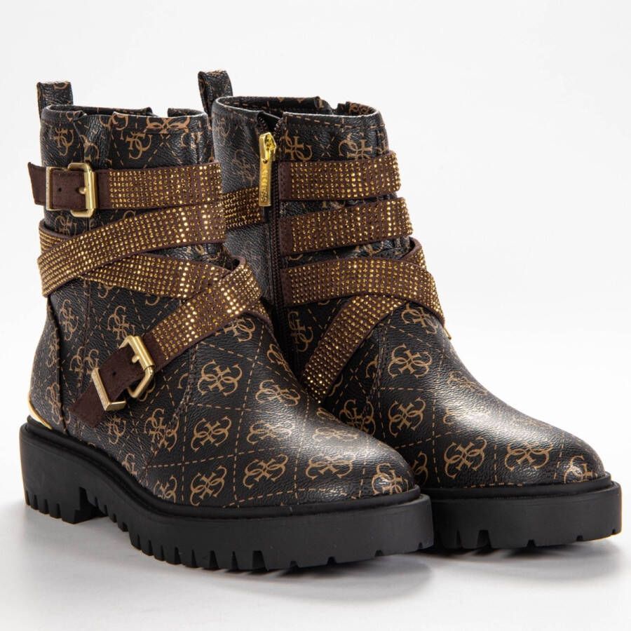 Guess Boot biker strassé en cuir