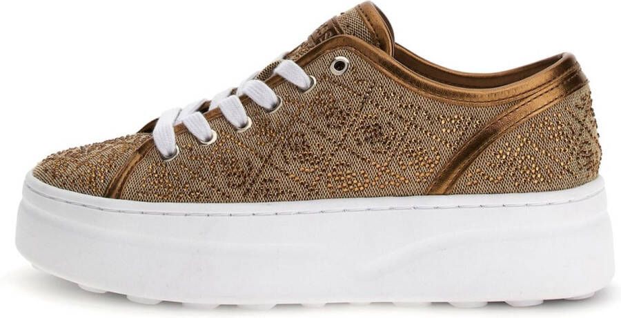 GUESS Queeny Dames Sneakers Laag Beige