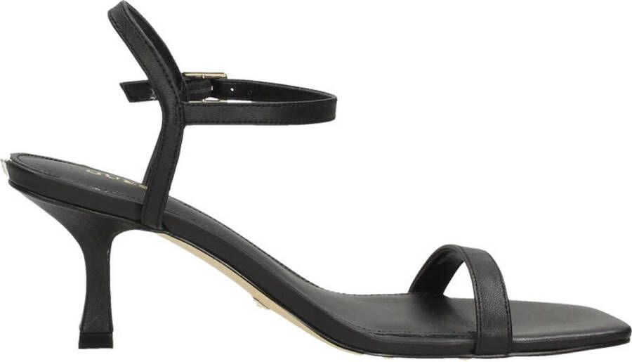 Guess Dames sandalen van leer met gespsluiting en blokhak Black Dames