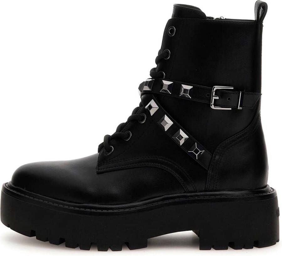 GUESS Vaida Dames Veterboots Laarzen Zwart Leder