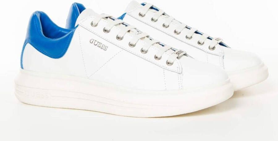 Guess Vibo Leren Sneakers Wit Goud White