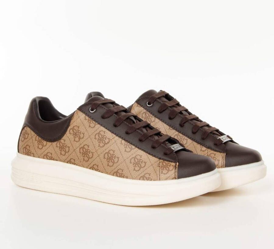 Guess Beige Bruine sneaker van eco-leer Meerkleurig Heren