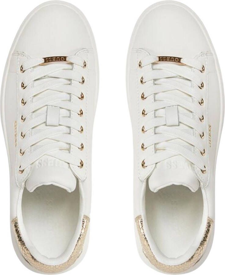 Guess Dames Vibo Leren Sneakers Wit Goud White Dames - Foto 4