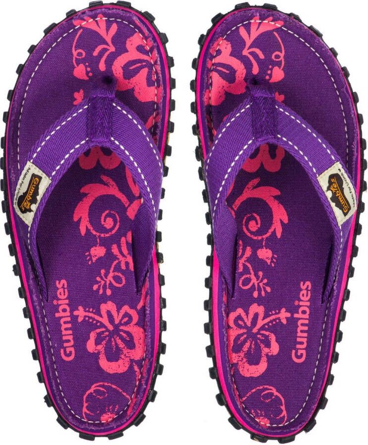 Gumbies ISLANDER CANVAS Teenslipper voor Dames Paars HIBISCUS