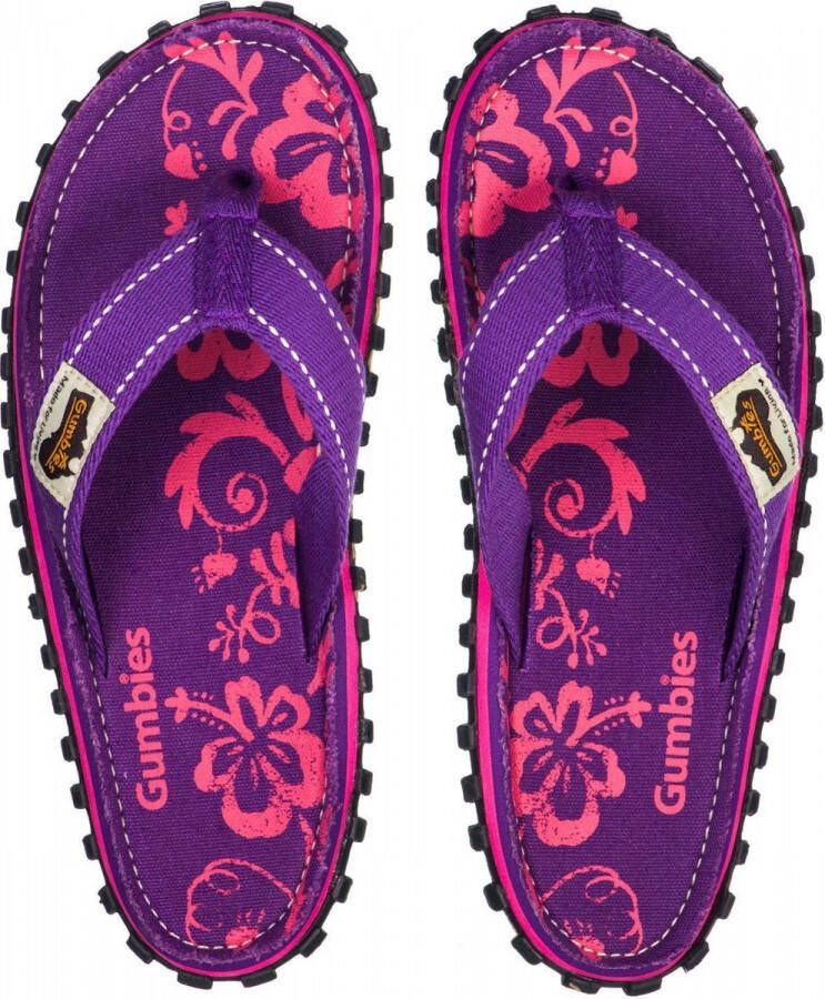 Gumbies Teenslippers Dames ISLANDER CANVAS Paars HIBISCUS