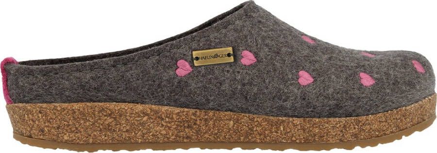 Haflinger 's Grizzly Cuoricini Pantoffels bruin