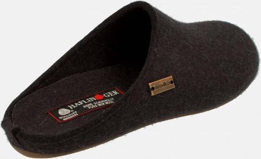 Haflinger Everest Fundus instap pantoffel donkergrijs - Vilt comfortabel antislip