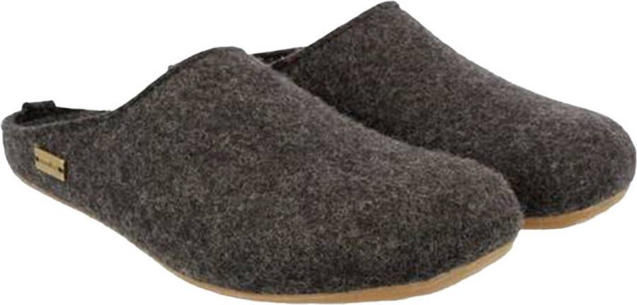 Haflinger Everest Fundus instap pantoffel donkergrijs - Vilt comfortabel antislip