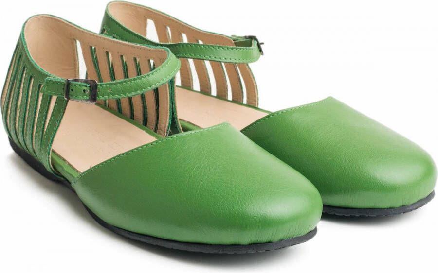 Haflinger Fani Ballerina Groen 40 Leer Rubber zool Comfort