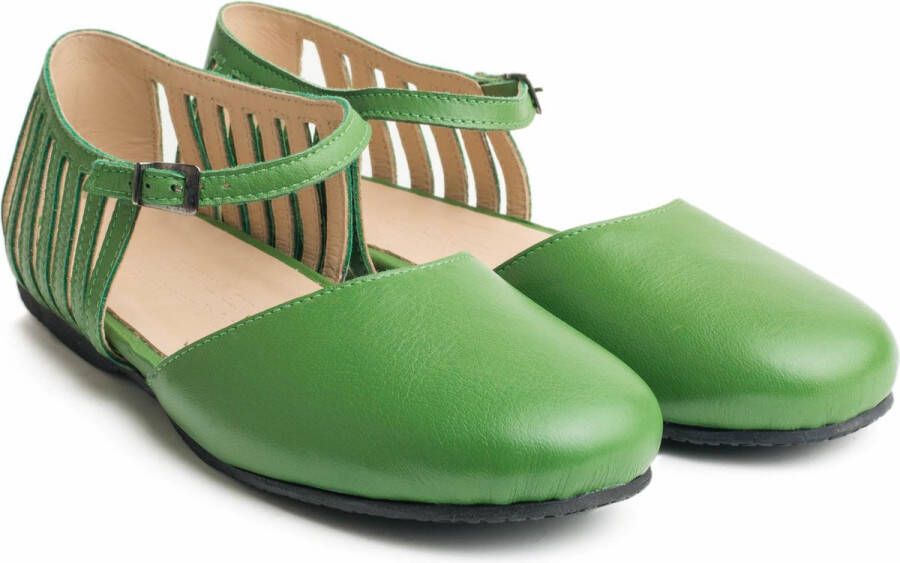 Haflinger Fani Ballerina Groen 40 Leer Rubber zool Comfort - Foto 1