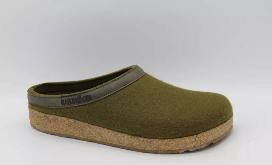 Haflinger 713001 Torben Olijf groen pantoffel Hafinger Kleur Groen)