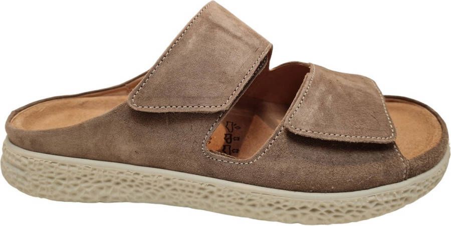 Hartjes 122.1221 30 35.00 Taupe slipper met uitneembaar voetbed wijdte H