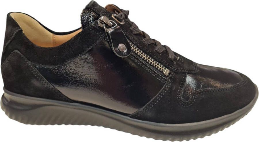 HARTJES Lage Sneakers Dames 162.1128 Maat: 42 5 Materiaal: Leer Kleur: Zwart