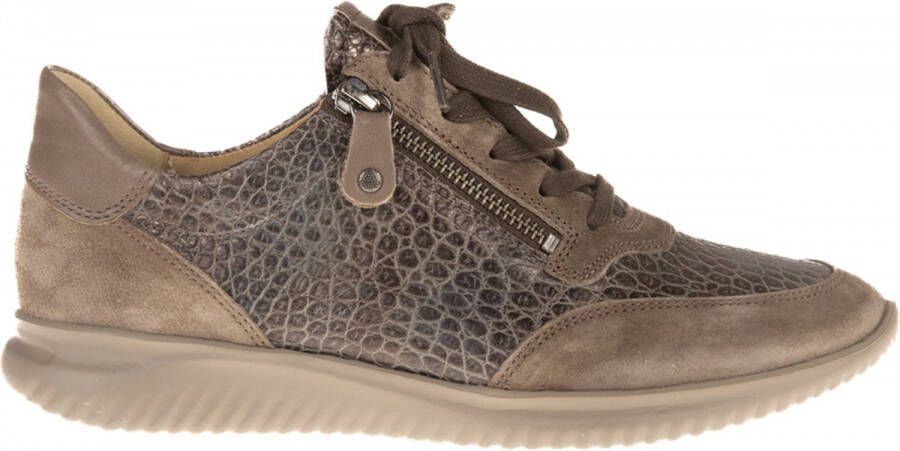 Hartjes 162.1141 34 35.38 Taupe combi sneaker met rits wijdte G ½