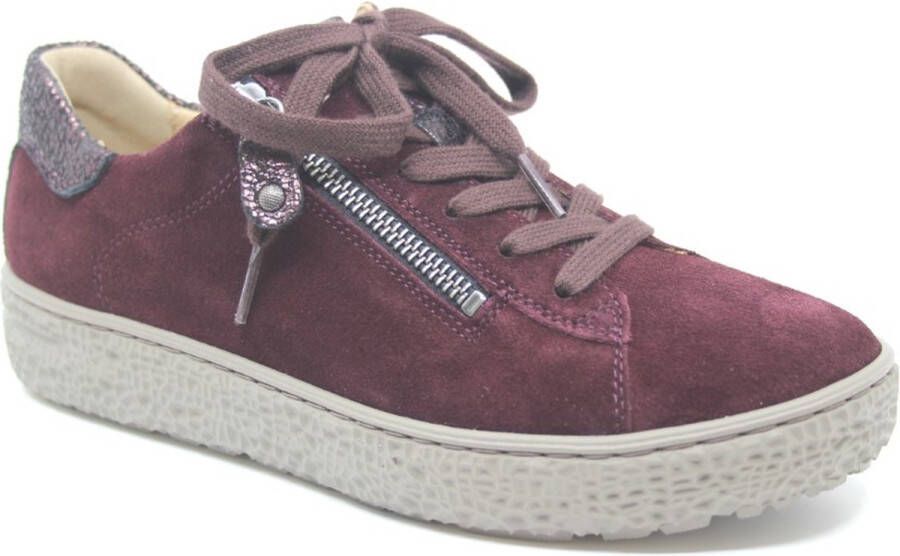 Hartjes 162.1401 34 10.10 Bordeaux kleurige dames sneakers met rits