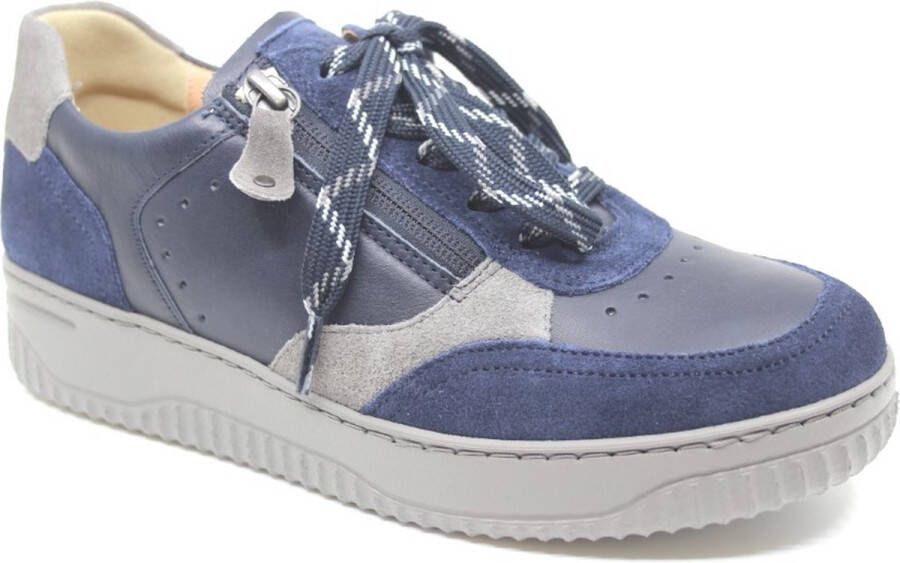 Hartjes 162.1952 31 47.47 Donker blauwe dames sneakers met rits