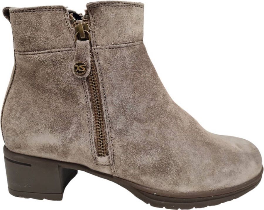 HARTJES Enkelboots Dames H Rits Booty Maat: 38 5 Materiaal: Suède Kleur: Taupe