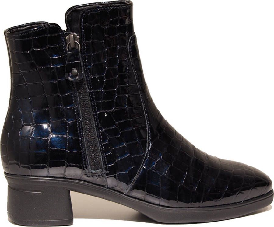 HARTJES Enkelboots Dames Croco 2-rits G Booty Maat: 38 5 Materiaal: Leer Kleur: Blauw