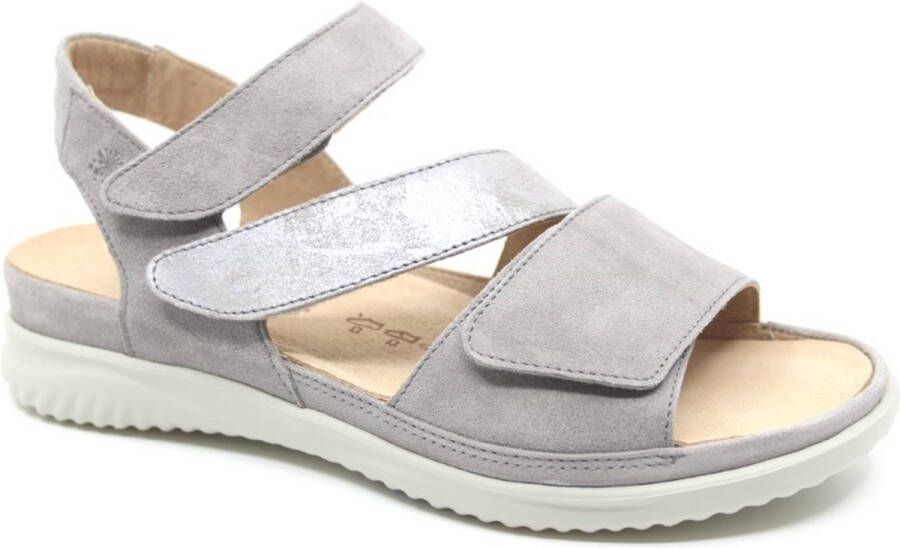 Hartjes BREEZE SANDALE 132.1135 34 44.44 Lichtgrijze dames sandalen met klittenband sluiting en een uitneembaar voetbed