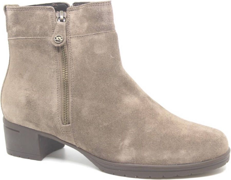 HARTJES Enkelboots Dames H Rits Booty Maat: 38 Materiaal: Suède Kleur: Taupe