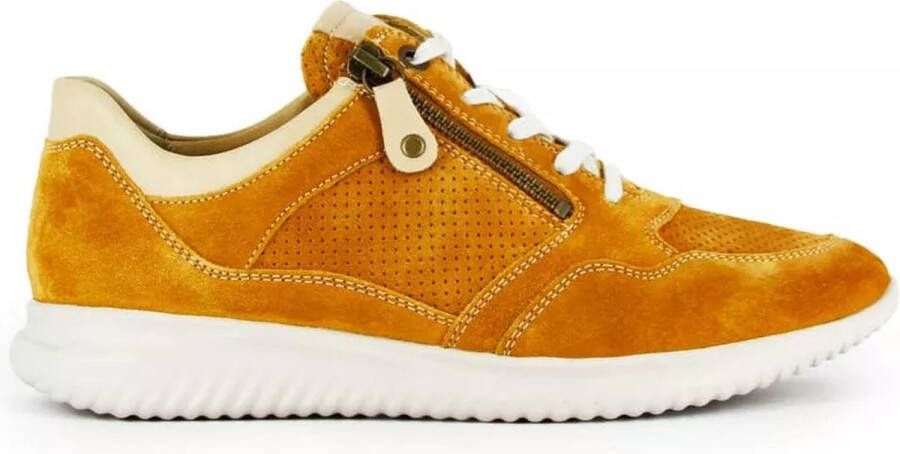 Hartjes Sneakers Dames Lage sneakers Damesschoenen Suède 112062 Okergeel +