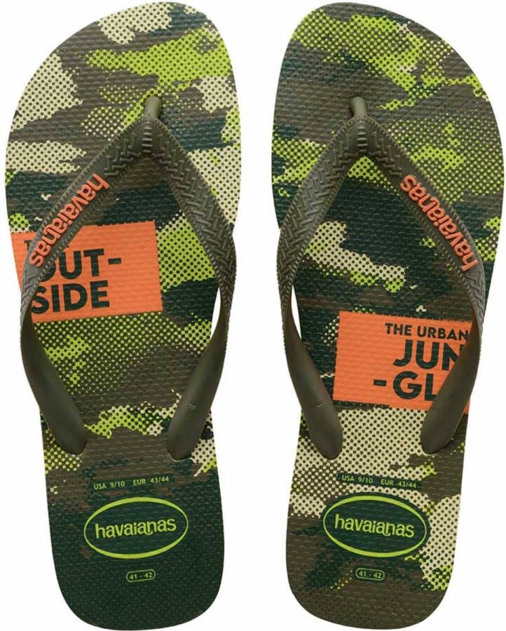 Havaianas jongens top camu lime green KAKI