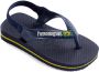 Havaianas Baby Brasil Logo II teenslippers met hielbandje blauw Meisjes Rubber 22 - Thumbnail 3