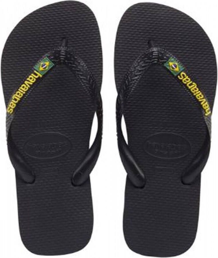 Havaianas Brasil Logo Slippers Unisex Zwart