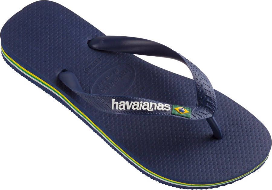 Havaianas Brasil Logo Unisex Slippers Donkerblauw