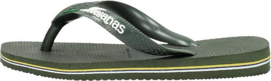 Havaianas Brasil Logo Unisex Slippers Green Olive