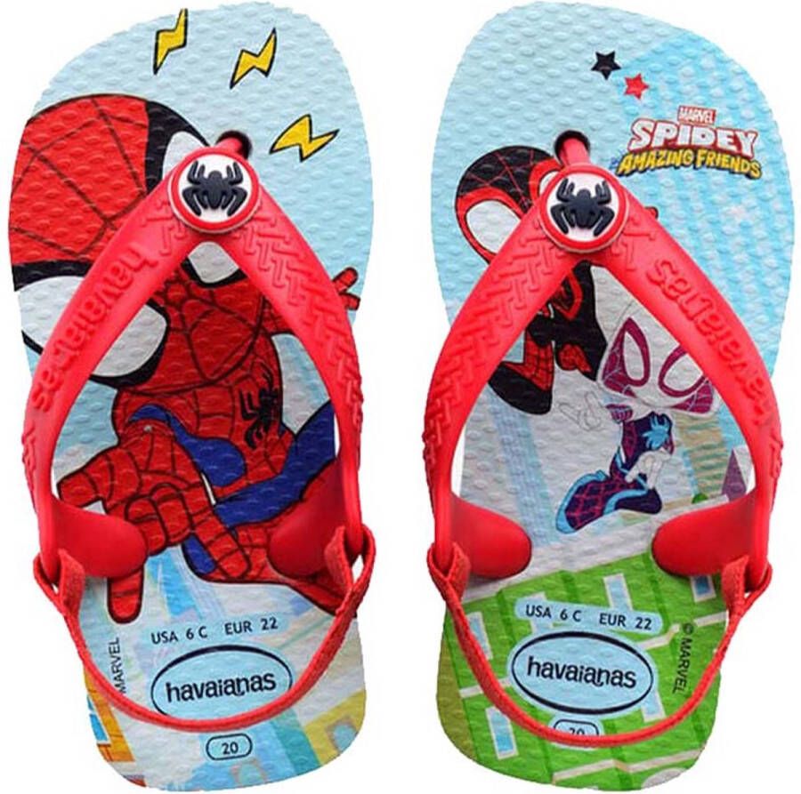 Havaianas Spiderman teenslippers met hielbandje rood Jongens Rubber 22